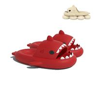 Sharky Chanclas, Cloud Shark Slides, Ciabatte Squalo Estive Donna Uomo Pantofole da Bagno Comode Pantofole da spiaggia antiscivolo (40-41 EU, Red)