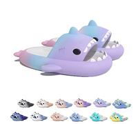 Sharky Chanclas, Cloud Shark Slides, Ciabatte Squalo Estive Donna Uomo Pantofole da Bagno Comode Pantofole da spiaggia antiscivolo (40-41 EU, Purple&blue&pink)