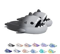 Sharky Chanclas, Cloud Shark Slides, Ciabatte Squalo Estive Donna Uomo Pantofole da Bagno Comode Pantofole da spiaggia antiscivolo (44-45 EU, Gradient Grey)
