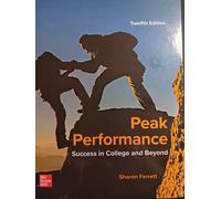 Sharon Ferrett Peak Performance: Success in College and Beyon (Copertina rigida)