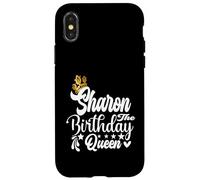 Sharon The Birthday Queen Happy Birthday Shirt per le donne Custodia per iPhone X/XS