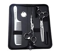 SHARONDS professionale Friseurschere 5.5/6 pollici Haarschneideschere 440C Salonschere Friseur Effilierschere Set 30-35% Ausdünnungsrate (6 pollici - 2pc)