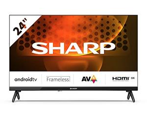 Sharp 24FH6EA 24" LED Smart TV, frameless, HD Ready Android 11, DVB-T2/S2, Wi-Fi, 3xHDMI 2.1, 2xUSB, Chromecast integrato, Dolby Digital Plus, DolbyAC-4, Nero
