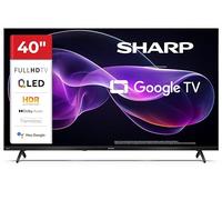 Sharp 40HF3365E - GOOGLE TV, 40" FHD, FRAMELESS, 60Hz, QLED, Google Assistant con microfono, Chromecast,Bluetooth, Sonido 2x8W, HDMIx3, USBx2, Colore nero