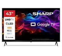SHARP 43HP5265E TV Smart 4K UHD QLED HDR 50 Hz 820 4 porte HDMI Assistente Google TV QLED, SMART TV, 43 ", QLED 4K, Nero
