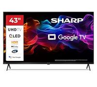 Sharp 43HP5365E - GOOGLE TV, 43" UHD,FRAMELESS,60Hz, QLED HDR10,Dolby Vision HDR,Google Assistant con microfono,Chromecast,Bluetooth, DOLBY Atmos 2x10W, HDMI 2.1 x4, USBx2, Colore nero