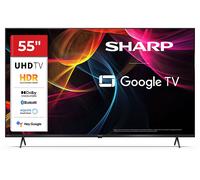 SHARP 55HL4265E 3840x2160 HDR TV Smart 60Hz Google TV 4 porte HDMI Assistente Google TV LED, SMART TV, 55 ", HDR 4K, Nero