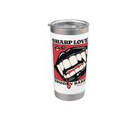 Sharp Amore Vampiro Zanne Labbra Gotico Halloween Spooky Babe Bicchiere termico in acciaio inox doppia parete