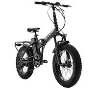 SHARP BASEL (BK-FM02E-B) FOLDABLE FAT E-BIKE (BLACK) - BICICLETTA ELETTRICA - RUOTE 20""X4"" - MOTORE 250W 36V - BATTERIA 36V 13AH CERTIFICATA - TELAIO IN ALLUMINIO - AUTONOMIA FINO AD 50KM - FORCELLA