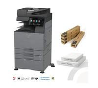 Sharp BP-51C26 Multifunzione A3 Colori - Bundle Professionale: 2 Cassetti, Mobiletto, Kit 4 Toner BP-GT70 e Adobe PostScript 3