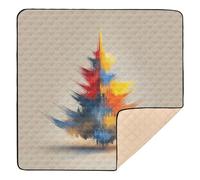 Sharp Color Burst - Tappetino da gioco portatile per bambini, in morbida schiuma, con motivo albero di Natale, 127 x 127 cm