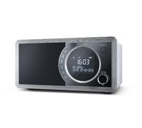 SHARP DR-450(GR) - Radio digitale portatile con DAB/DAB+/FM, Bluetooth 4.2, funzione sveglia/sonno e snooze, effetto legno, colore: Grigio