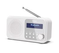 SHARP DR-P420 Radio portatile DAB+/FM, Bluetooth 5.3, Bianco | Radio digitale portatile DAB+/DAB e FM con RDS, Bluetooth 5.3, 40 stazioni memorizzabili e doppia sveglia.