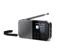 SHARP DR-P520(GY) Osaka - Radio digitale portatile tascabile con Bluetooth 5.3, lettore audio mono DAB+/FM, compatto e leggero, alimentato tramite USB-C/a batteria, doppia sveglia, colore: grigio