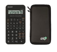Sharp EL-501X Bianco con Custodia Protettiva WYNGS inclusa Nero - Calcolatrice Scientifica - Pacchetto Base