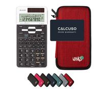 Sharp EL-531TG Bianco con Custodia Protettiva WYNGS inclusa Rosso - Calcolatrice Scientifica - Pacchetto Base