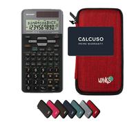 Sharp EL-531TG Grigio con Custodia Protettiva WYNGS inclusa Rosso - Calcolatrice Scientifica - Pacchetto Base