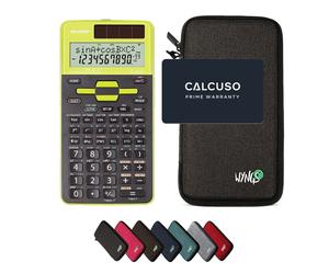 Sharp EL-531TG Verde con Custodia Protettiva WYNGS inclusa Grigio Scuro - Calcolatrice Scientifica - Pacchetto Base