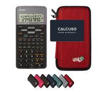 Sharp EL-531TH Grigio con Custodia Protettiva WYNGS inclusa Rosso - Calcolatrice Scientifica - Pacchetto Base
