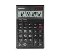 Sharp EL125TWH - Calcolatrice da scrivania, colore nero