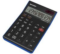 Sharp Electronics EL145TBL - Calcolatrice, 14 cifre, calcolo imposte, blu/nero
