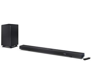 Sharp HT-SBW55121(BK) Soundbar 5.1.2 Dolby Atmos/DTS:X con subwoofer wireless per un suono surround 3D, potenza massima di 650W. Compatibile con gli altoparlanti posteriori HT-SPR52021(BK)