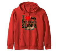 Sharp I Love My Red Eared Slider Turtle Moms Dads Novità Felpa con Cappuccio