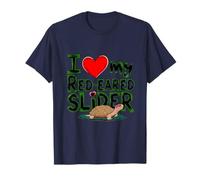 Sharp I Love My Red Eared Slider Turtle Moms Dads Novità Maglietta