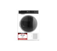 Sharp KD-HHH8S8GW3-DE - Asciugatrice a pompa di calore/C/8 kg/BubbleDrum, con illuminazione interna a tamburo, 15 programmi di asciugatura, programma rapido 30 minuti, battuta porta sostituibile