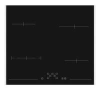 Sharp KH-6V08FT0K-EU - Piano cottura autonomo, riscaldato a radiazioni, 60 cm, telaio laterale in acciaio inox, 4 zone di cottura, zona di cottura e TouchControl