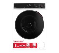 SHARP Lavatrice ES-WNFB814CWDA-DE - 8 kg i efficienza energetica A, 1400 giri/min, motore inverter, AquaStop, funzione vapore, controllo WiFi, Super Silent, Bianco