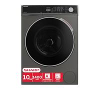 Sharp Lavatrice ES-WNFL014CADA-DE, 10 kg, 1400 giri/min, classe di efficienza energetica A, motore inverter, compatibile con WiFi, AquaStop, funzione vapore, display touch, caricatore frontale