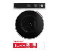SHARP Lavatrice ES-WNFL814CWDA-DE | 8 kg | 1400 RPM | Efficienza energetica A -20% | WLAN | Vapore | AllergySmart | LED Touch | AquaStop | Advanced Inverter | DoubleJet | Bianco