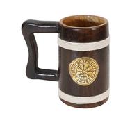 SHARP MEDIEVAL Tazza fatta a mano in legno con boccale da birra in legno naturale, classica caffettiera marrone, regalo unico per uomini, festa del papà, Natale, compleanno