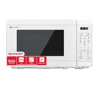 Sharp Microonde YC-MS02E-C 20L, bianco cristallo, 800 W, controllo digitale, 11 livelli di potenza, 8 programmi, funzione scongelamento, modalità ECO, sicurezza bambini