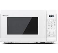 Sharp Microonde YC-MS02E-C 20L, bianco cristallo, 800 W, controllo digitale, 11 livelli di potenza, 8 programmi, funzione scongelamento, modalità ECO, sicurezza bambini