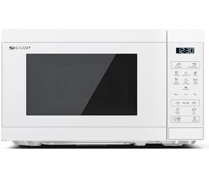 Sharp Microonde YC-MS02E-C 20L, bianco cristallo, 800 W, controllo digitale, 11 livelli di potenza, 8 programmi, funzione scongelamento, modalità ECO, sicurezza bambini