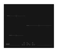 SHARP Piano cottura a induzione KH6I31NT0K, 3 fuochi, 3 booster, 7200 W