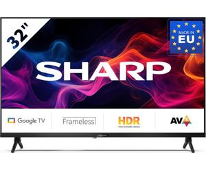 Sharp Smart TV 32 Pollici HD Ready Display LED Sistema Google TV DVB-T/T2 Frameless colore Nero - 32GF2265E