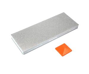 SHARPAL 169H Grande Pietra Affilacoltelli Professionale Diamantata a Doppia Grana 201 x 75 mm Grana Extra-Grossa 220 e Fine 600 in Diamante Monocristallino con Tappetino Antiscivolo e Guida da Angolo