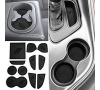 SharpCost auovo 11 tappetini anti-polvere per accessori Challenger 2015-2022 Custom Interterior Cup Holder Inserts Door Pocket Center Console Liners for Challenger 2021 (Black)