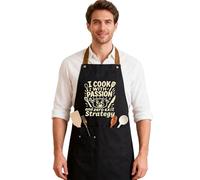 SHARPDO Divertente grembiule nero per uomini e donne - BBQ & Grembiule da cucina con scritta | Grembiule da barbecue da uomo e donna | idea regalo per compleanno e festa del papà (1, AP06)