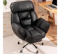 SHARPDO Sedia da ufficio regolabile con grande comfort in stile divano: schienale a 5 posizioni, braccioli morbidi, poggiapiedi e ecopelle resistente