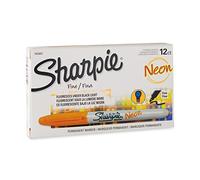 Sharpie 1878457 Neon fine Point marcatore permanente, Neon Orange, by Sharpie