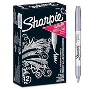 Sharpie (1891063) Pennarelli indelebili metallici, punta fine, confezione da 12, argento