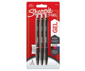 SHARPIE - 2136596 - Penna gel a scatto - 0.7 mm - nero-blu-rosso - Sharpie - conf. 3 pezzi - 94037 - Conf. da 1 Pz. - 2136596