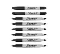 Sharpie Pennarelli indelebili a doppia punta, inchiostro nero, confezione da 8, punta fine e ultra fine
