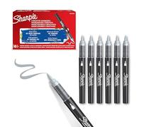SHARPIE Creative Marker Penne per pittura acrilica | Pennarelli a base d'acqua con punta a pennello | Penne colorate | Materiale scolastico | Grigio Freddo | 6 Pezzi