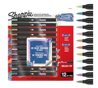 Sharpie Creative Marker Pennarelli Acrilici per Hobby Creativi | Pennarelli a base d'acqua con punta del pennello | Toni caldi | Ideali per Fai da Te Decorazioni e Scuola | Set da 12