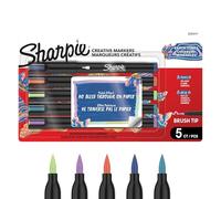 Sharpie Creative Marker Pennarelli Acrilici per Hobby Creativi | Pennarelli a base d'acqua con punta del pennello | Toni caldi | Ideali per Fai da Te Decorazioni e Scuola | Set da 5